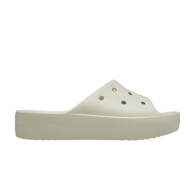 Pre-owned Crocs Wmns Classic Platform Slide 'bone' In Cream