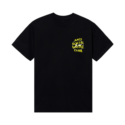 Pre-owned Anti Social Social Club X Fragment Design Half Tone Logo Tee 'black/yellow'