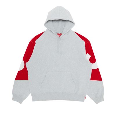 Pre-owned Supreme Big Logo Jacquard Hooded Sweatshirt 'heather Grey'