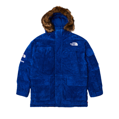 Pre-owned Supreme X The North Face Suede 600-fill Down Parka 'blue'