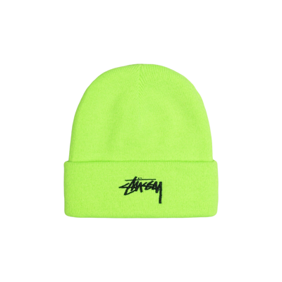 Pre-owned Stussy Stock Cuff Beanie 'flo Green'