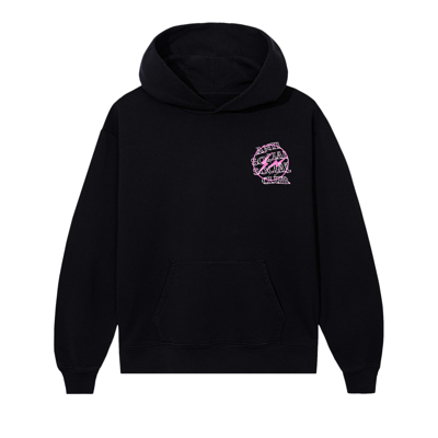 Pre-owned Anti Social Social Club X Fragment Design Bolt Hoodie 'black/pink'