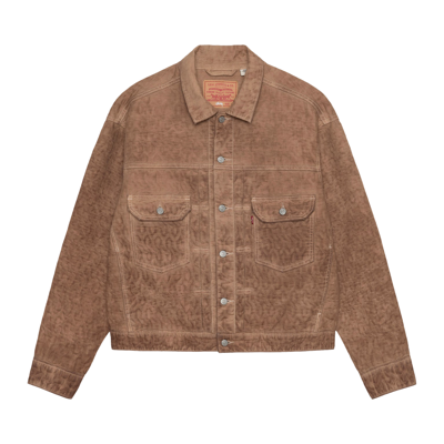 Pre-owned Levi's X Stussy Dyed Jacquard Trucker Jacket 'brown'