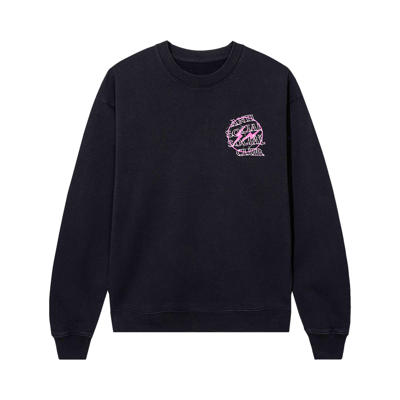 Pre-owned Anti Social Social Club X Fragment Design Bolt Crewneck 'black/pink'