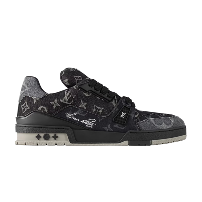 Pre-owned Louis Vuitton Trainer 'black Monogram Denim'