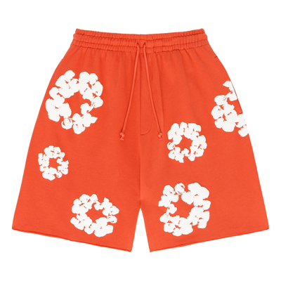Pre-owned Denim Tears The Cotton Wreath Shorts 'orange'