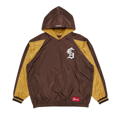 Pre-owned Supreme Hooded Warm Up Pullover 'brown'