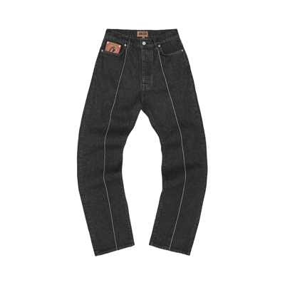 Pre-owned Corteiz C-star Stitch-down Jeans 'triple Black'