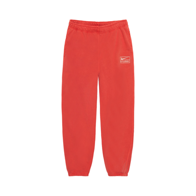 Pre-owned Stussy X Nike Pigment Dyed Fleece Pant 'habanero Red'