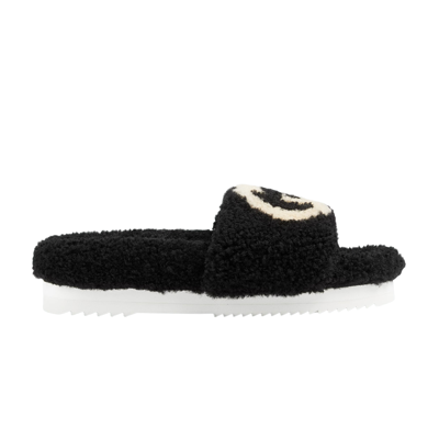 Pre-owned Gucci Wmns Slide 'interlocking G Merino Wool - Black'