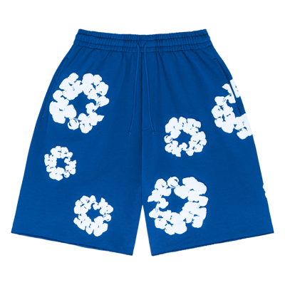 Pre-owned Denim Tears The Cotton Wreath Shorts 'royal Blue'