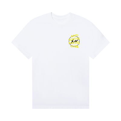 Pre-owned Anti Social Social Club X Fragment Design Half Tone Logo Tee 'white/yellow'