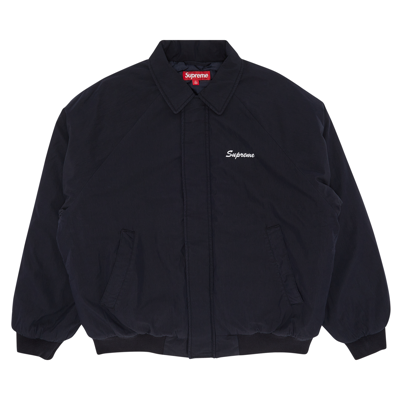 Pre-owned Supreme Peace Embroidered Work Jacket 'navy' In Blue