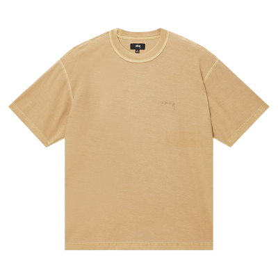 Pre-owned Stussy Pigment Dyed Inside Out Crew 'amber Gold'