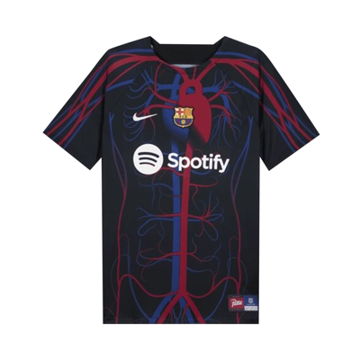 Pre-owned Nike Fc Barcelona X Patta Dri-fit Short-sleeve Soccer Top 'black'