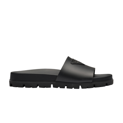 Pre-owned Prada Rubber Slide 'black'