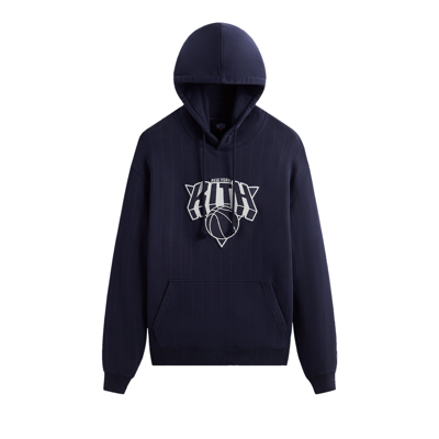 Pre-owned Kith For The New York Knicks Ny Pinstripe Williams Iii Hoodie 'nocturnal' In Blue