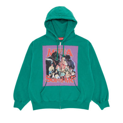 Pre-owned Supreme Muta Zip Up Hooded Sweatshirt 'light Pine' In Green