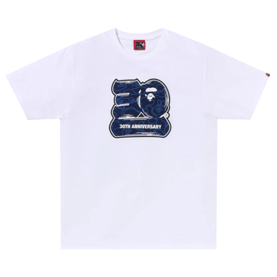Pre-owned Bape 30th Anniversary Tee #2 'white/navy'