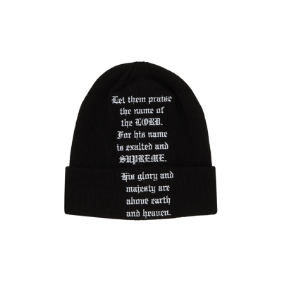 Pre-owned Supreme X New Era Psalm Beanie 'black'