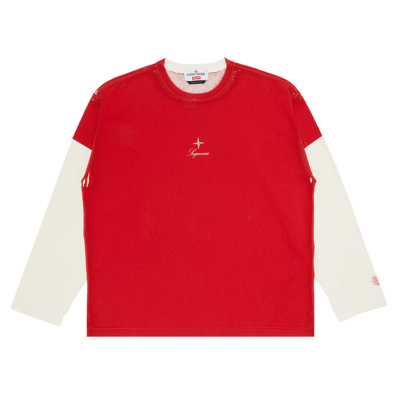 Pre-owned Supreme X Stone Island Long-sleeve Top 'red'