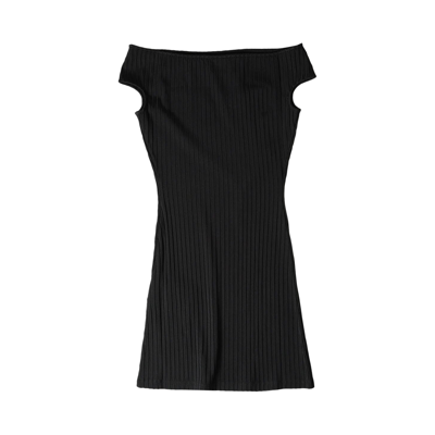 Pre-owned Ami Alexandre Mattiussi Ami Off-shoulder Mini Dress 'black'