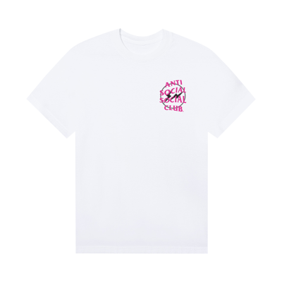 Pre-owned Anti Social Social Club X Fragment Design Half Tone Logo Tee 'white/pink'