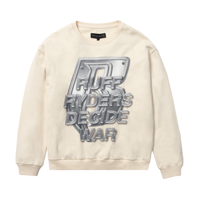 Pre-owned Who Decides War Ruff Ryders Crewneck 'ivory' In White