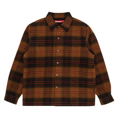 Pre-owned Supreme Lined Flannel Snap Shirt 'black'