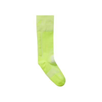 Pre-owned Moncler X Adidas Logo Socks 'lime Green'