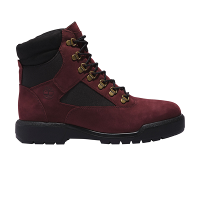 Pre-owned Timberland 6-inch Field Boot 'burgundy' In Red