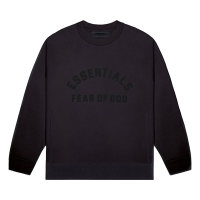 Pre-owned Essentials Fear Of God  Crew Neck Sweatshirt 'jet Black'