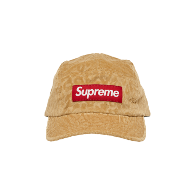 Pre-owned Supreme Leopard Corduroy Camp Cap 'beige' In Tan