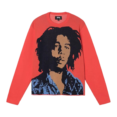 Pre-owned Stussy Bob Marley Sweater 'red'