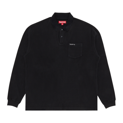 Pre-owned Supreme Thermal Long-sleeve Polo 'black'