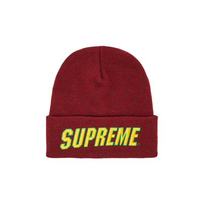 Pre-owned Supreme Slant Beanie 'burgundy' In Red