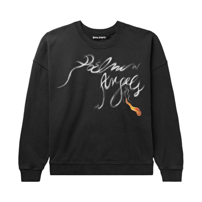 Pre-owned Palm Angels Foggy Sweatshirt 'black White'