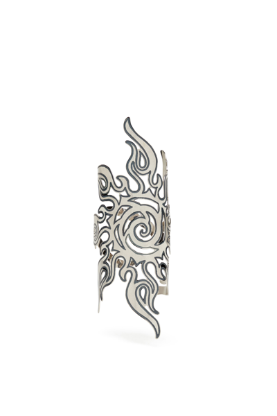 Diesel Tribal Sun Open-cuff Bracelet In Silver