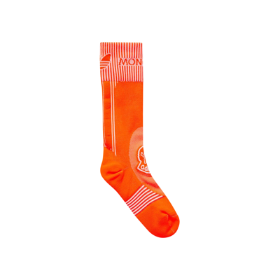Pre-owned Moncler X Adidas Logo Socks 'bright Orange'