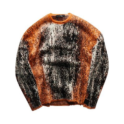 Pre-owned Y/project Gradient Hairy Knit Sweater 'orange/white/black' In Multi-color