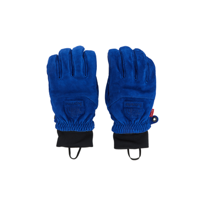 Pre-owned Supreme X The North Face Suede Glove 'blue'