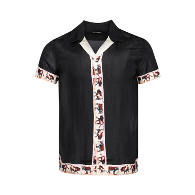 Pre-owned Bode Taureau Short-sleeve Shirt 'black'