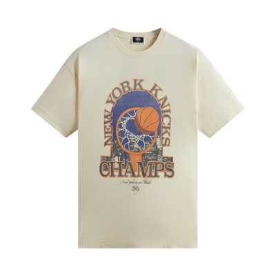 Pre-owned Kith For The New York Knicks Champions Vintage Tee 'sandrift' In Cream