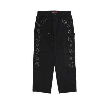 Pre-owned Supreme Paisley Studded Double Knee Painter Pant 'black'
