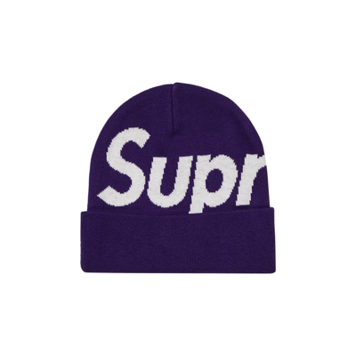 Pre-owned Supreme Big Logo Beanie 'dark Purple'