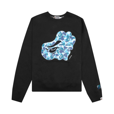 Pre-owned Bape Abc Camo Patch Relaxed Fit Crewneck 'black'