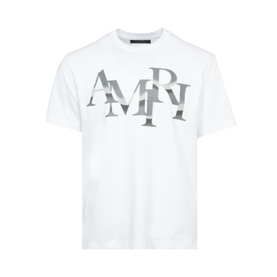 Pre-owned Amiri Staggered Chrome Tee 'white'