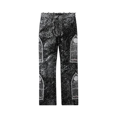 Pre-owned Who Decides War Foil Leather Pant 'coal' In Grey