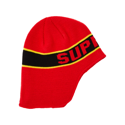 Pre-owned Supreme Earflap Beanie 'red'
