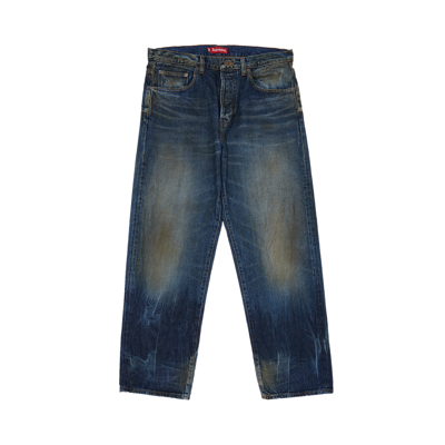Pre-owned Supreme Distressed Loose Fit Selvedge Jean 'washed Blue'